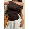 thumbnail image 3 of EMMIOL Women's Off Shoulder Sleeveless Polka Dot Ruched Tank Top - Y2K Casual Going Out Top, 3 of 5