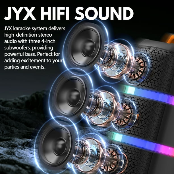 JYX Bluetooth Party Speaker, Outdoor Portable Speaker, Three 4
