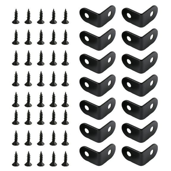 20pcs Corner Brackets L Brackets Cabinet Shelf Brackets L-shaped Right Angle Bracket
