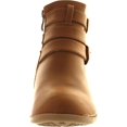 thumbnail image 3 of Top Moda CL-14 Women's Buckle Straps Stacked Low Heel Ankle Booties, 3 of 4
