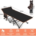 thumbnail image 3 of Catre Plegable para Adultos Individual - Cama Portátil de Campismo - Soporta 150 kg - Estructura de Acero Reforzado - Ideal para Exteriores, Camping, Viajes y Visitas (Negro), 3 of 4
