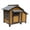 Dark yellow, variant on 45" Large Solid Wood Dog House, Waterproof Pvc Plastic Roof, Breathable Wooden Doors
