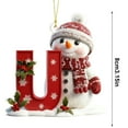 thumbnail image 3 of BingTong Snowman Christmas Ornaments, Cute Christmas Tree Letter Decoration Personalized Hanging Pendant, Indoor DIY Hanging Xmas Ornament U, 3 of 9