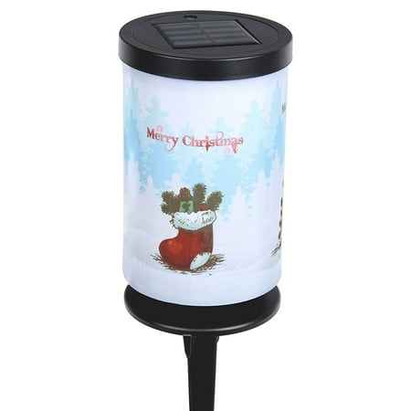 Solar Powered Christmas Decorations Goodsmann Christmas 6 pack solar Landscape printing fabric decoration Lighting Lights Interchangeable cover (merry Christmas) ()