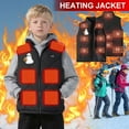 thumbnail image 2 of Favoffer Kids' Heating Vest Electric Heated Jacket for Boys Girls USB-Powered 13-Zone Cute Cotton Graphic Waistcoat Outdoor Play Daily Trips Teen 6-17Y, 2 of 9