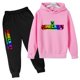 thumbnail image 3 of Conjunto de 2 piezas con capucha y pantalones de jogging para niños de 2 a 13 años, ropa informal con estampado de dibujos animados, para primavera y otoño, 3 of 5
