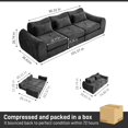 thumbnail image 2 of 102in Sectional Sofa for Living Room, Convertible Cloud Sofa Bed Sleeper, No Assembly Needed, Black, 2 of 8