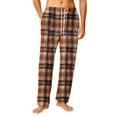 thumbnail image 2 of Dwelliawo Men's Pajama Pants Buffalo Plaid Comfy Christmas Pajama Pants Cute Christmas Matching Fall Pajamas Fuzzy Drawstring Sleep Pj Bottoms Orange XL, 2 of 6