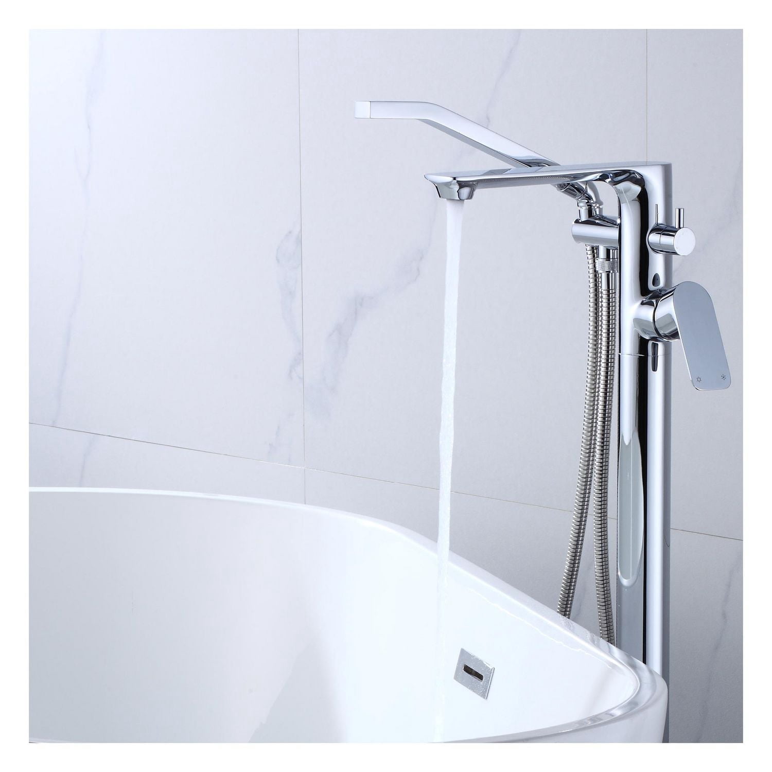 akuaplus® ELENA Freestanding Bathtub Faucet with Hand Shower 2-way