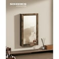 thumbnail image 4 of SONGMICS Lockable Jewelry Cabinet Armoire, Wall-Mounted Organizer with Mirror, Rustic Brown, 4 of 5