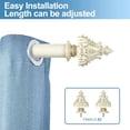 thumbnail image 3 of Urbanest Adjustable Single Curtain Rod Set Gilded Regale Finials – 1 - Inch Diameter, With French White Rod, 48–84 Inches, 3 of 6