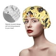 thumbnail image 5 of Classic Katong Cat Fish Yellow Shower Cap, Reusable Bath Hair Hat for all Hair Lengths Hair Cover with Elastic Band Double Waterproof Layers Bathing Hat, 5 of 5