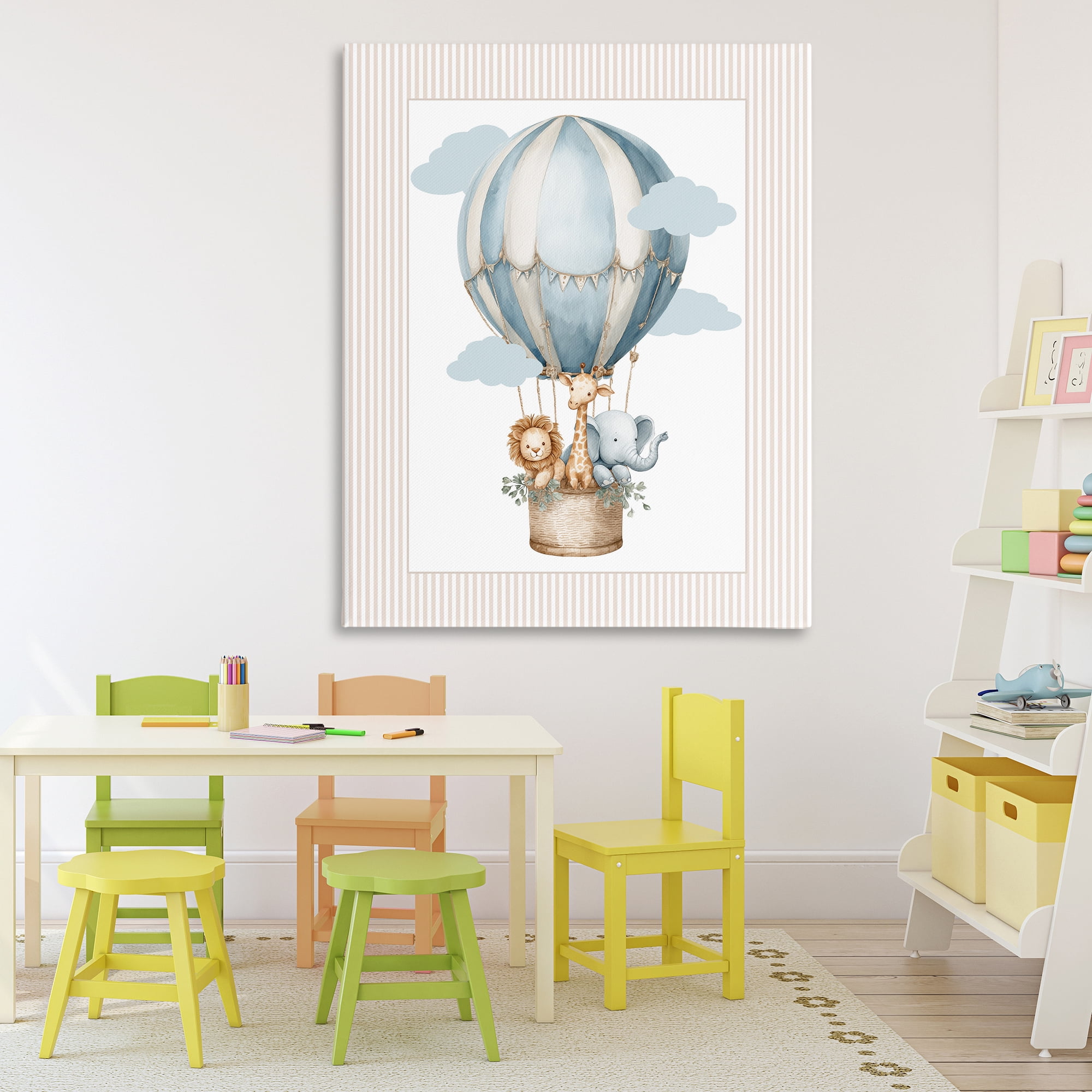 Stupell Industries Hot Air Balloon Animals Canvas Wall Art, design by Christine Simpson Art
