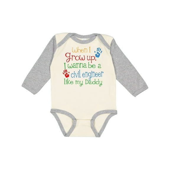 Inktastic Civil engineer like Daddy Boys or Girls Long Sleeve Baby Bodysuit