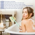 thumbnail image 6 of Unique Bargains Back Scrubber Double-sided Long Handle Bath Brush Handle Brush for Bath Shower 14.17"x3.54"x2.56" Green, 6 of 7