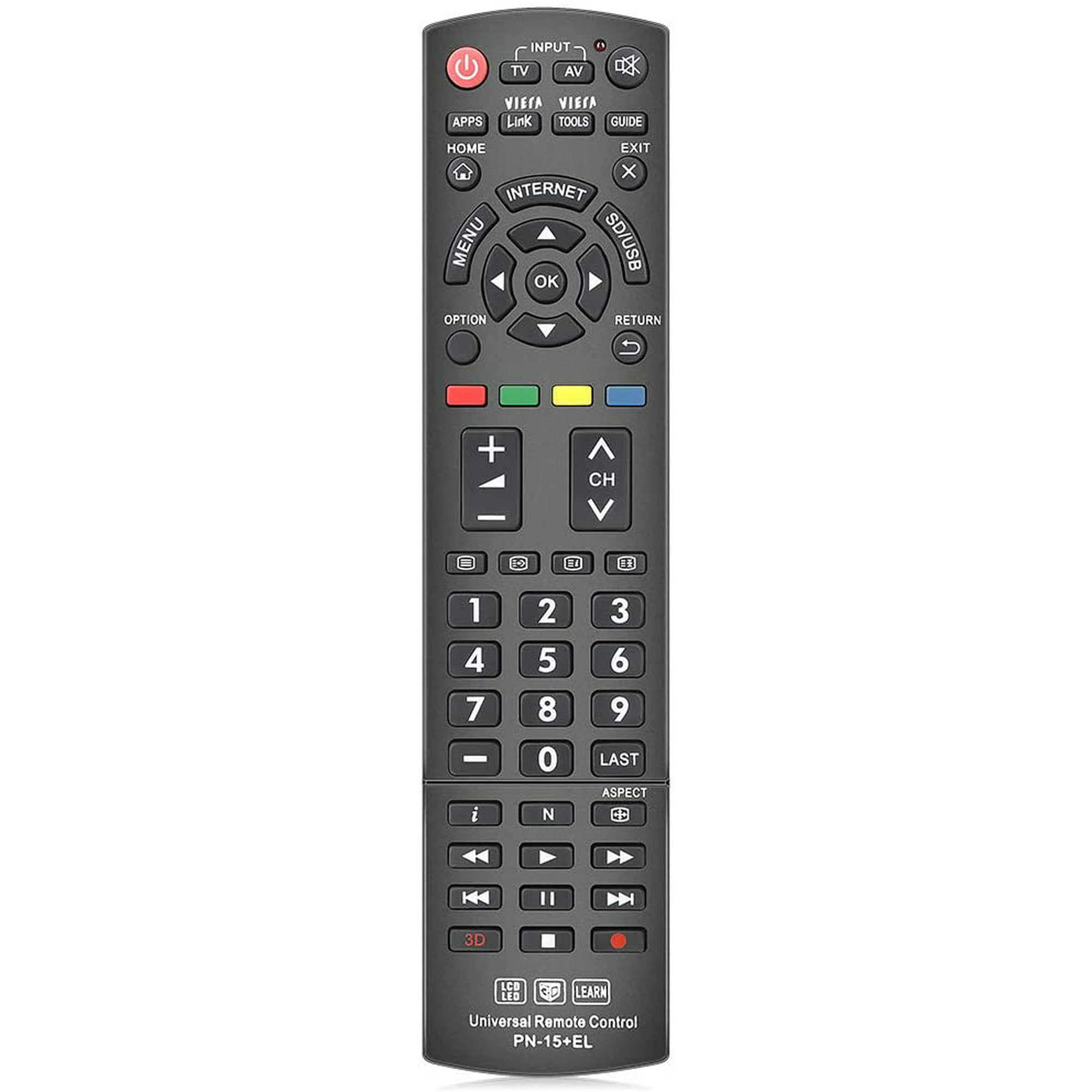 Galaxy granske bestikke Wgthhk Universal Remote Control Compatible Replacement for Panasonic TV/ VIERA  Link/ HDTV/ 3D/ LCD/ LED, N2QAYB000485 N2QAYB000100 N2QAYB000221  N2QAYB00048 | Walmart Canada