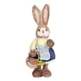 thumbnail image 1 of Conejo de Paja Artificial con Adorno de Zanahoria Sunnimix Fiesta Temática de Pascua Escultura de estatuilla de conejo, 1 of 8
