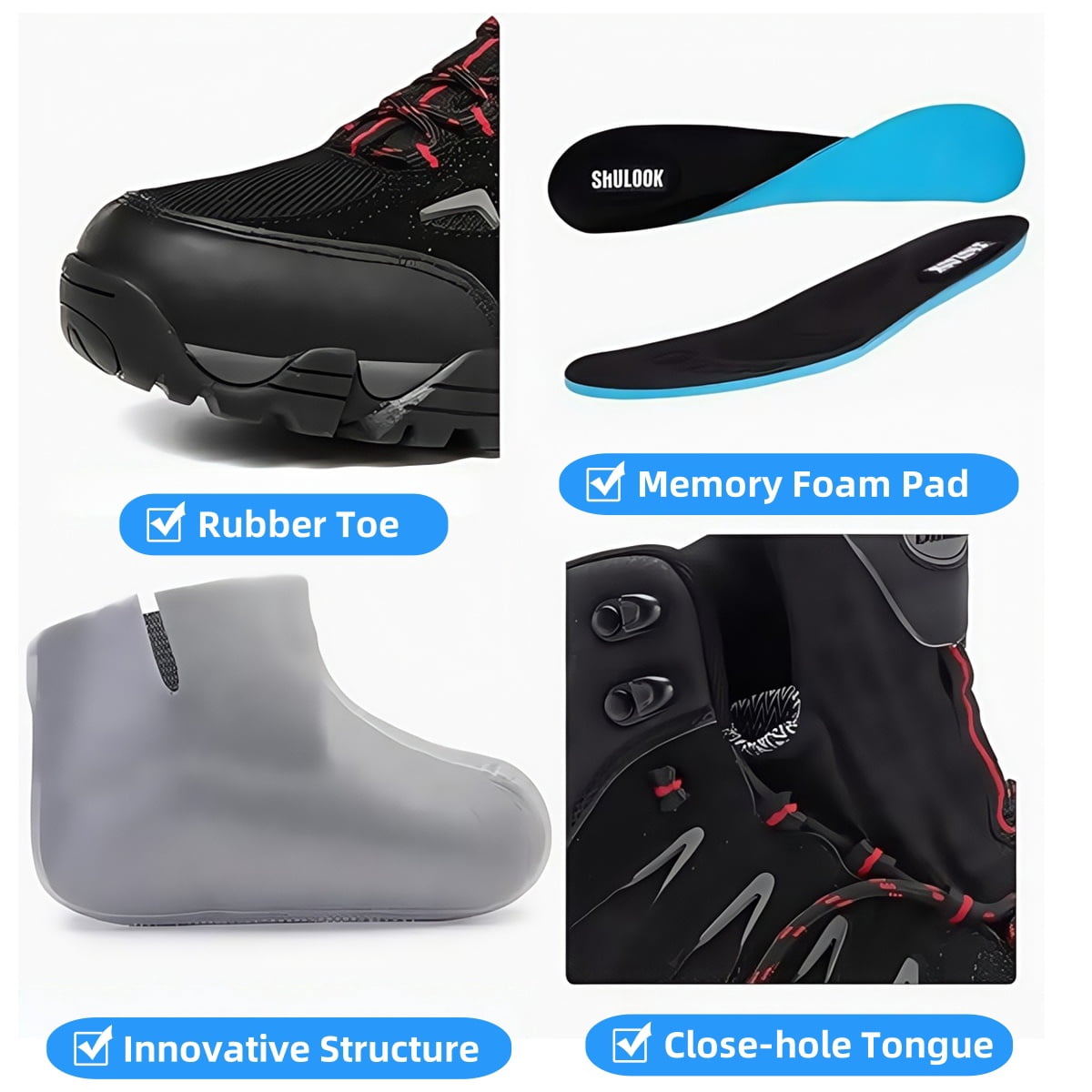 COM STAR Men’s Hiking Boots Mid-Top Outdoor Trekking Shoes Comfortable Durable Trail Boots for Camping, Climbing, Hiking & Outdoor Walking