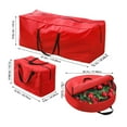 thumbnail image 4 of Riousery Christmas Tree Storage Bag Set for 7.5FT Artificial Tree, 3-Piece Large Capacity Waterproof Oxford Cloth Organizer, Red, 4 of 6