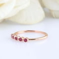 thumbnail image 3 of HeartsAndYou 0.3ct Natural Pink Ruby Engagement Ring 5 Stone Minimalist 14k SOLID Rose Gold, 3 of 9