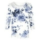 thumbnail image 4 of ICHUANYI Clearance Women's Fashion Printed Loose T-shirt 3/4 Sleeves Blouse Round Neck Casual Tops(White, L) ICHUANYI WER2023080910154, 4 of 4