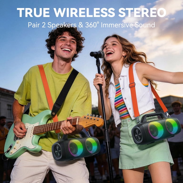 VEATOOL Portable Bluetooth Speaker 80W with RGB Lights photo 3