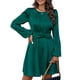 thumbnail image 1 of Vestido de línea A para mujer, vestido informal minimalista con cuello redondo, atuendo diario Kuymtek Verde T S para Mujer, 1 of 8