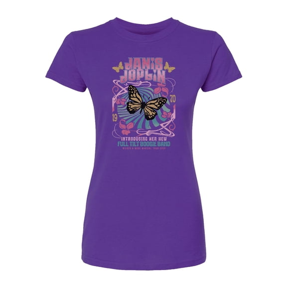 Janis Joplin - Butterfly - Juniors Fitted Short Sleeve Graphic T-Shirt