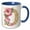 Blue/White, variant on 3drose, Pretty Pink Peony Floral Monogram Initial D, 11oz Two-tone Yellow Mug