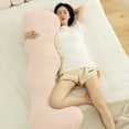 thumbnail image 4 of XEOVHV Cooling Body Pillow, Full Body Support Pillow for Side Sleepers, Soft S Shaped Hug Pillow for Adults, with Removable Pillowcase, Pink, 4 of 8