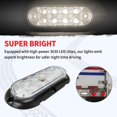 2 Pcs 6" Oval White 10LED Trailer Lights, Super Bright Stop Tail Turn