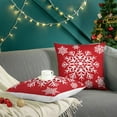thumbnail image 5 of Christmas Throw Pillow Covers Decorative 16 X 16 Inches Pack of 2 Cozy Fleece Snowflakes Cushion Cases for Couch Sofa Bed Living Room Christmas Red, 5 of 6