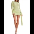 thumbnail image 2 of Vestido Mini Plisado Sin Espalda para Mujer, de Larga, Tejido A Crochet, Sexy, para Fiesta Amarillo-Verde L, 2 of 8