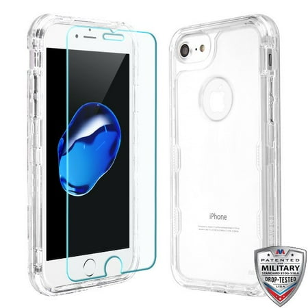 Transparent Protector Case - Apple iPhone 8, iPhone 7, iPhone 6 / 6S Phone Case Tuff Hybrid Armor Shockproof Impact Rubber Hard Protective Case Cover + Screen Protector Transparent Case for Apple iPhone 8, iPhone 7, iPhone 6/6S