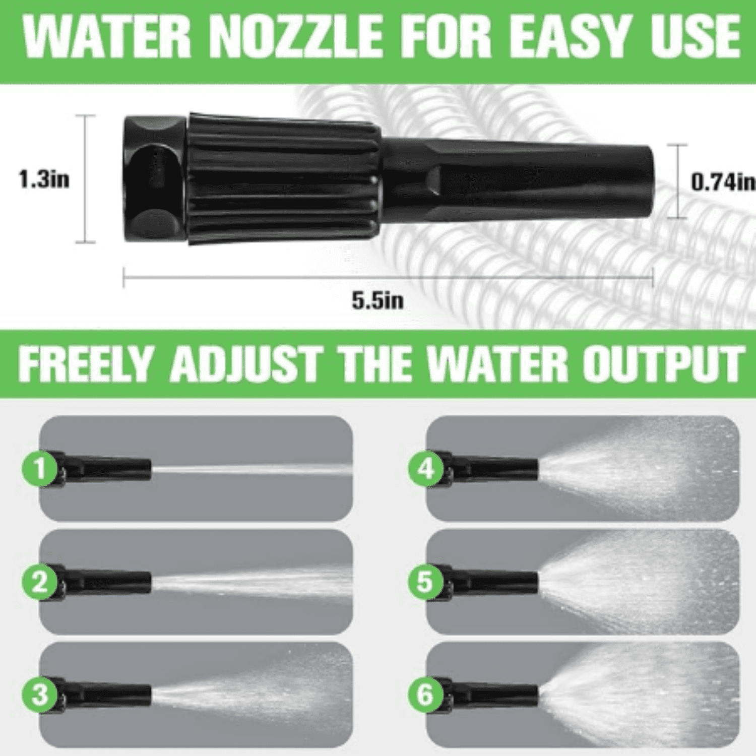 Garden Hose 100ft Stainless Steel Water Hose Super Tough Flexible Water Pipe with Brass Fittings and Sprayer Nozzle, No Kink, Rust Proof