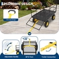 thumbnail image 6 of Heavy Duty Mesh Steel Garden Cart, 1500 Lbs Capacity Folding Utility Wagon with Removable Sides and Wheels for Transporting Gardening Soil Tools and Plants, Black, 6 of 11