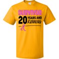 thumbnail image 3 of Inktastic Breast Cancer Survivor 20 Years and Running with Pink Ribbon T-Shirt, 3 of 5