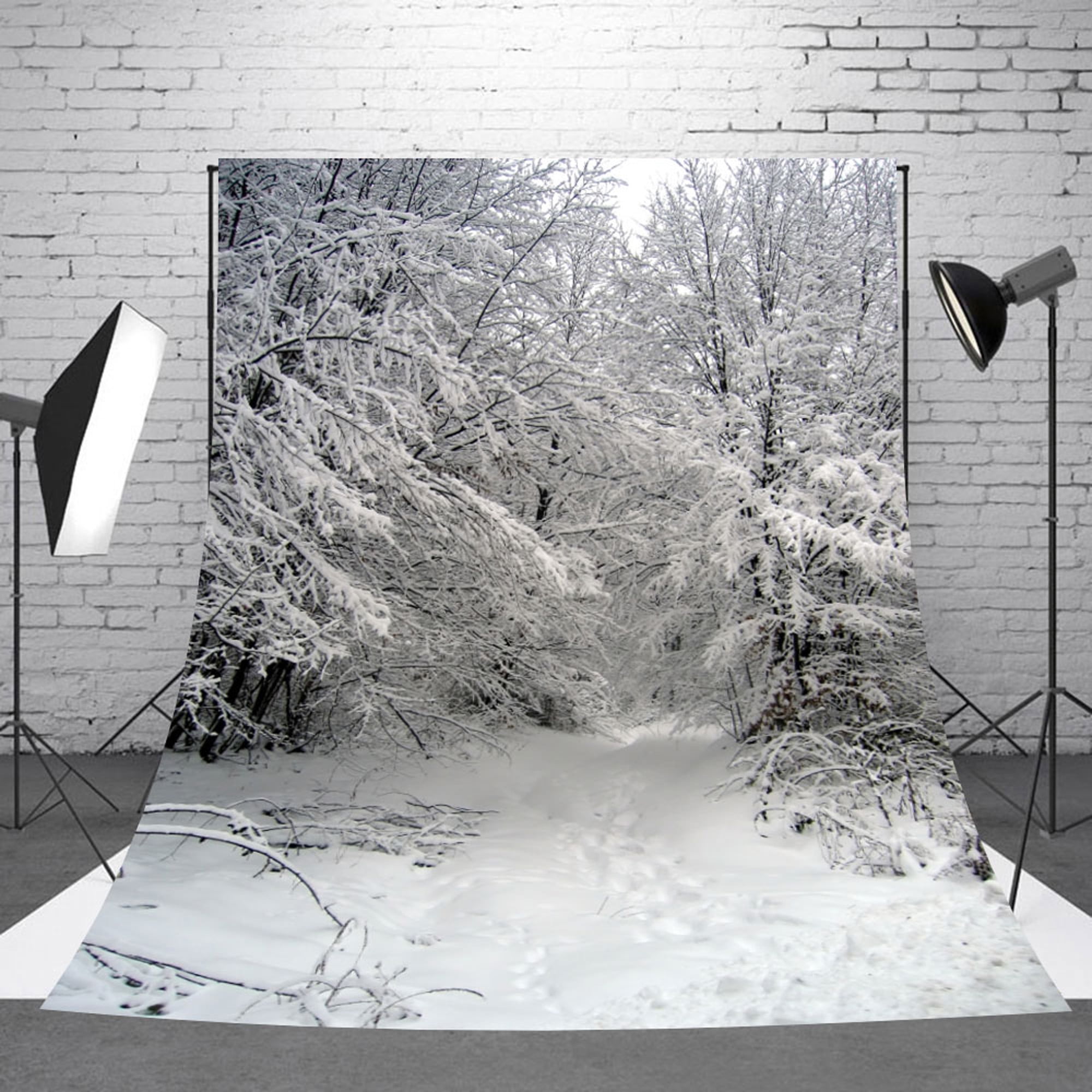 red, 5x7ft Winter Photography Backdrops White Snowflake Background for Children Photo Booth