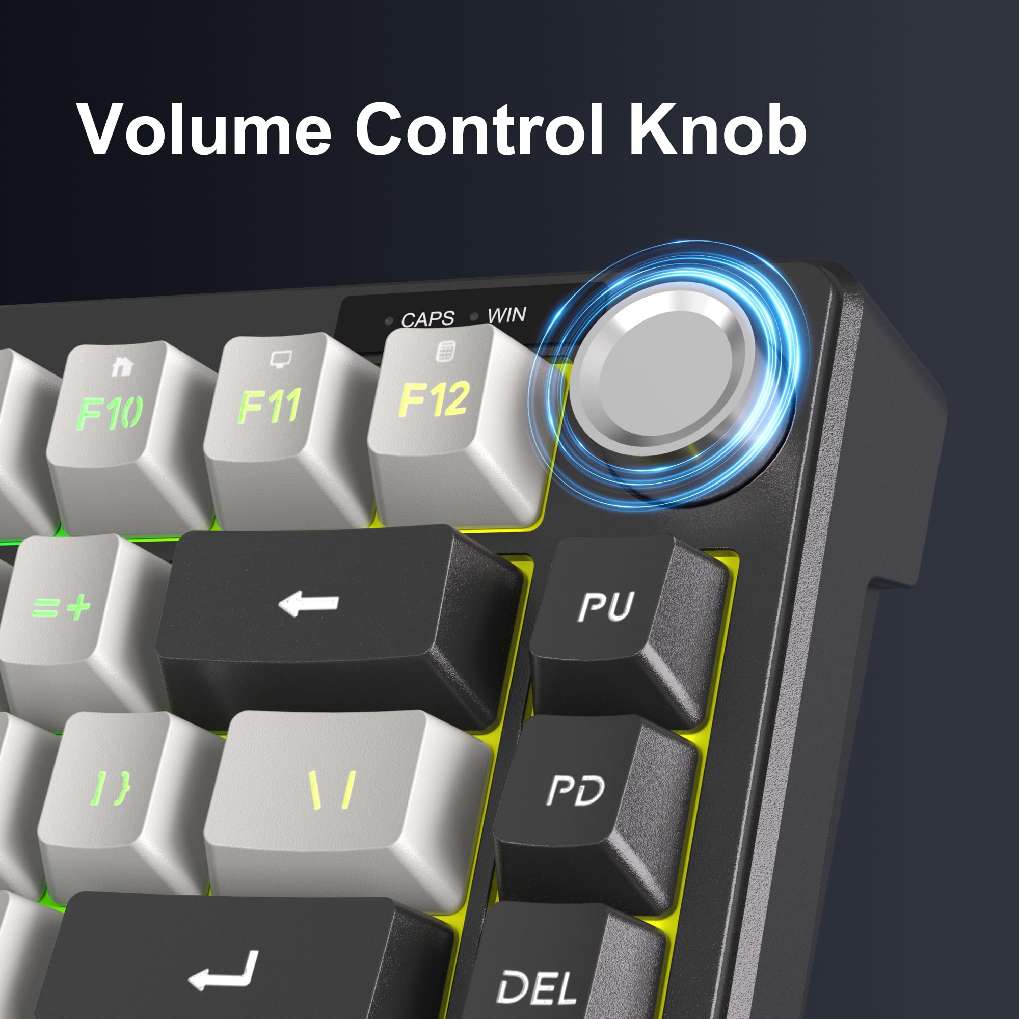 MageGee TS75 79-Key RGB Gaming Keyboard - Volume Knob, 19-Key Anti-Ghosting, Ergonomic Compact Wired Design, Win/Mac Compatible for Gamers/Office/Study