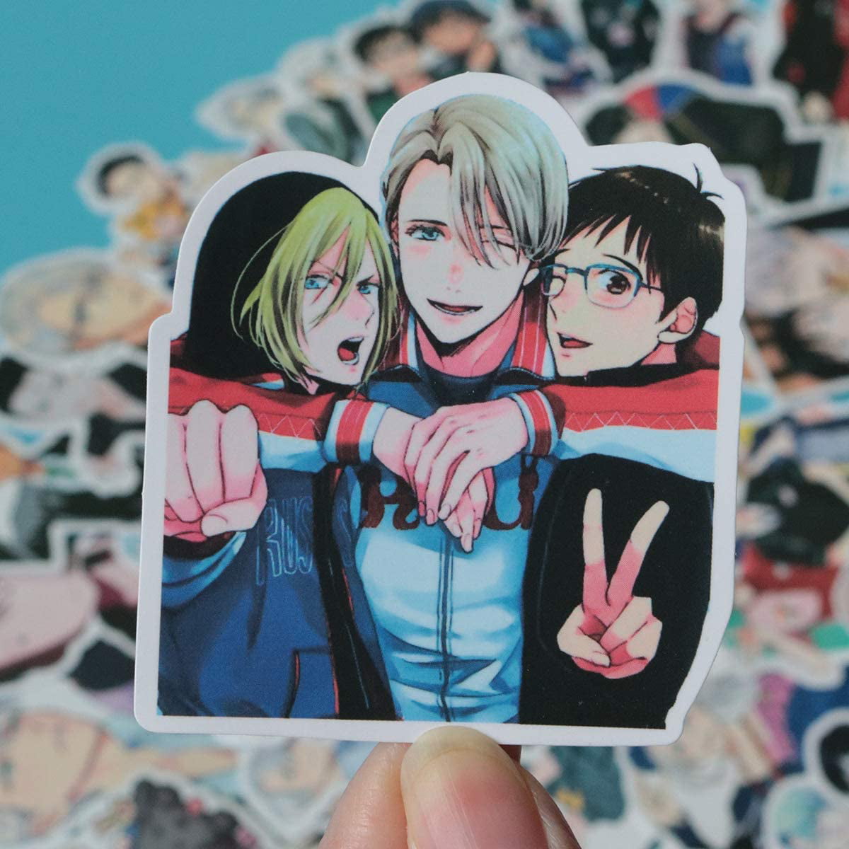 Yuri!!! on ICE Sticker Pack of 50 Stickers - Waterproof Durable Stickers  Classic Japanese Anime Stickers for Laptops, Computers, Water Bottles  (Yuri!!! on ICE) 