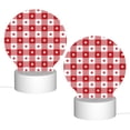 thumbnail image 2 of Salouo Red Plaid Daisy for Round Acrylic Night Light - Acrylic Sheets with LED Light Lamp Base - Decorative Night Lamp for Restaurant Bar Cafe Shop Room Decoration, 2 of 9