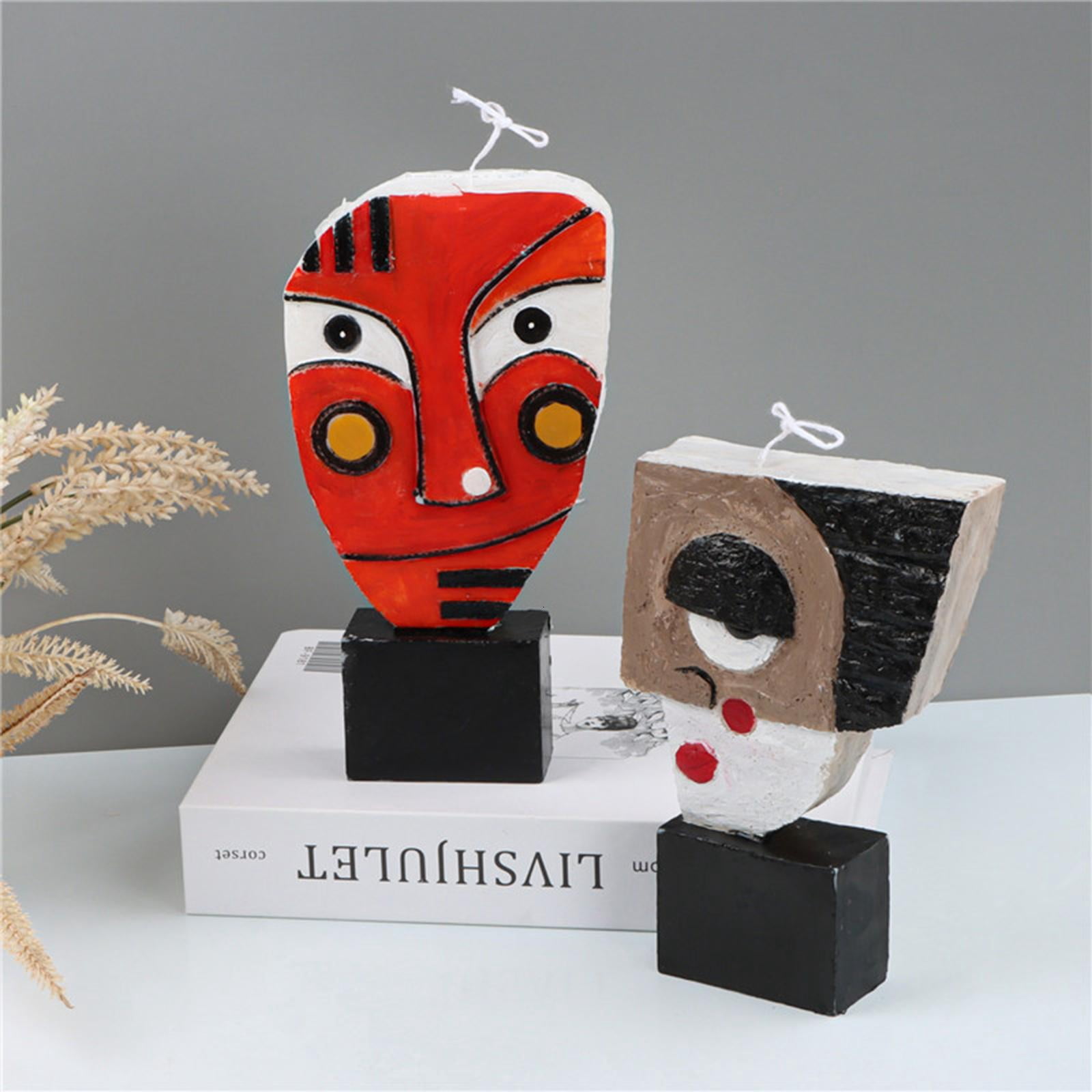 Osdhezcn Artistic Face Silicone Mold DIY Expressiion Candle Soap Mould Accessory for Handmade Aromatherapy Plaster Resin Moulds Gift