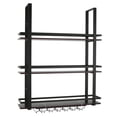 thumbnail image 2 of puresly 3 Tier Wall Mounted Liquor Bottles Floating Shelves Metal Hanging Bar Liquor Shelves with Glass Holder for Kitchen Dining Room Home Decor, 2 of 8