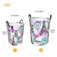 thumbnail image 5 of Fotbe Eiffel Tower and Hearts Laundry Basket with Handles, Waterproof Large Laundry Hamper, Wash Bag for Corner Dorm, Rolling Laundry Basket with Handles-Small, 5 of 8