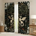 thumbnail image 2 of Castle Fairy Magical Dragon Blackout Curtains Set of 2 (52x84 Each),Bohemian Flower Window Curtains,Exotic Style Curtains and Drapes,Luxury Teenager Bedroom Decor, 2 of 6
