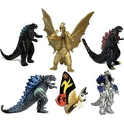 Godzilla Dinosaur Toys King of The Monsters Movable Joint Action Figures Mini Mothra Imago Shin Burning Heisei Mecha Ghidorah Kids Birthday Cake Toppers Pack, Travel Bag