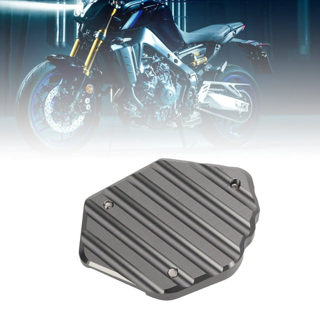 Kickstand Extension Plate, Stable Anti Slip Easy Installation Side Stand Enlarge Pad for Motorcycle Accessories Black,