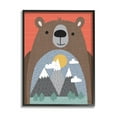 thumbnail image 3 of Stupell Industries Happy Brown Bear Mountain Range Landscape Belly Animals & Insects Painting White Framed Art Print Wall Art, 16 x 20, 3 of 5
