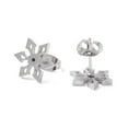thumbnail image 2 of 10pairs Non-Tarnish Snowflake 304 Stainless Steel Stud Earrings for Women Stainless Steel color 11.5x10mm Pin: 0.7mm, 2 of 3