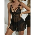 thumbnail image 1 of Vestido de mujer con escote en V profundo, vestido de discoteca con escote bajo, sin espalda, de malla, de malla hueca, vestido irregular, 1 of 5